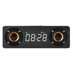 M5C サブウーファー木製クロック Bluetooth 4.2スピーカー TFカード＆3.5mm AUX＆FMラジオ対応