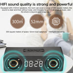 M5C サブウーファー木製クロック Bluetooth 4.2スピーカー TFカード＆3.5mm AUX＆FMラジオ対応
