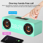 M5C サブウーファー木製クロック Bluetooth 4.2スピーカー TFカード＆3.5mm AUX＆FMラジオ対応