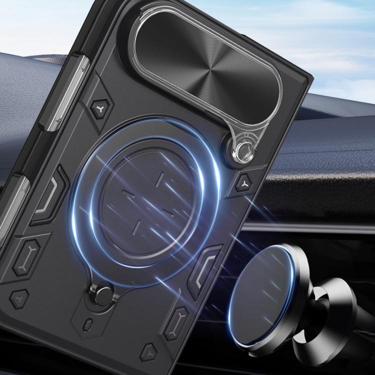 CD Texture Sliding Camshield Magnetic Holder Phone Case, For iPhone Duo