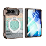 Kevlar Weave Texture 360 Kickstand Integrated Film Phone Case, For iPhone Duo