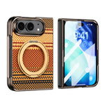 Kevlar Weave Texture 360 Kickstand Integrated Film Phone Case, For iPhone Duo