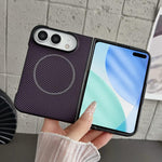 Fiber Texture Fine Circle Magnetic Phone Case, For iPhone Duo