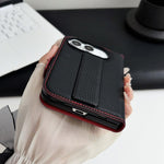 Litchi Texture Foldable Stand Phone Leather Case with Screen Protector, For iPhone Duo