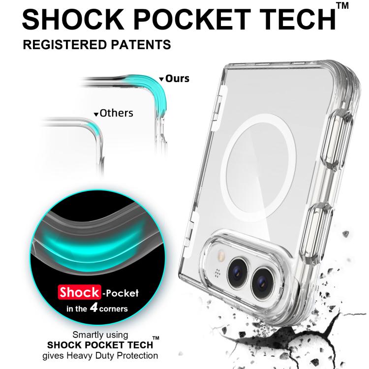 TPU + PC Hybrid 2.5mm Thick Hinge Shockproof Magnetic Phone Case, For iPhone Duo