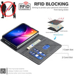 Solid Color Calfskin Texture RFID Vegan Leather Phone Case, For iPhone Duo