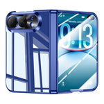 Integrated Shell And Flim Electroplating Transparent Shockproof Phone Case, For iPhone Duo
