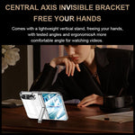 Integrated Shell And Flim Electroplating Transparent Hinge Holder Phone Case, For iPhone Duo