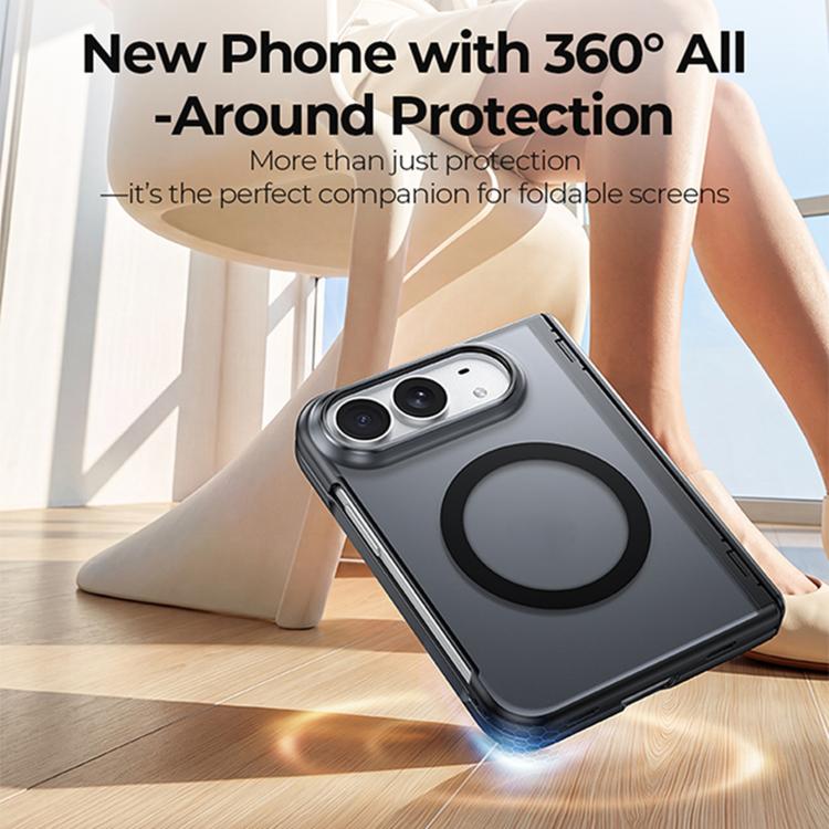 Integrated Shell and Flim Translucent Spring Hinge Magnetic Phone Case, For iPhone Duo