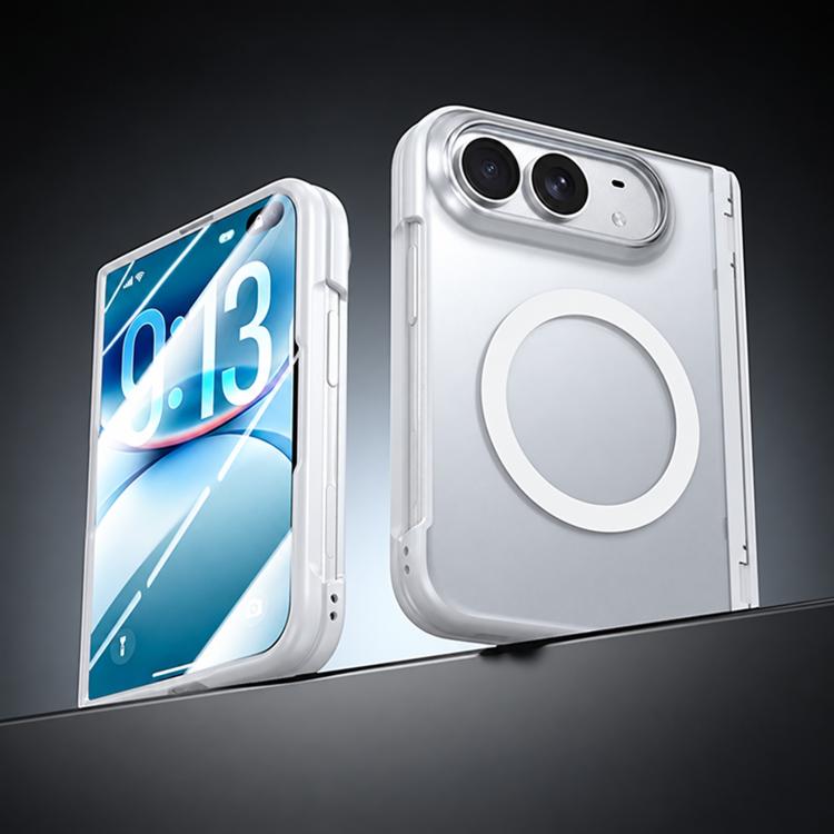 Integrated Shell and Flim Translucent Spring Hinge Magnetic Phone Case, For iPhone Duo