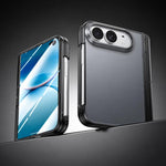 Intergrated Shell And Flim Translucent Spring Hinge Holder Phone Case, For iPhone Duo
