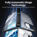Intergrated Shell And Flim Translucent Spring Hinge Holder Phone Case, For iPhone Duo