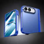 Intergrated Shell And Flim Translucent Spring Hinge Holder Phone Case, For iPhone Duo