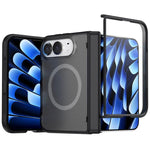 Hinge Magnetic Ring Integrated Film Phone Case, For iPhone Duo