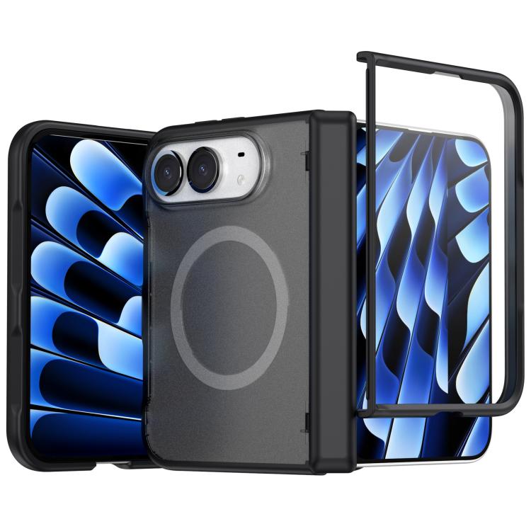 Hinge Magnetic Ring Integrated Film Phone Case, For iPhone Duo