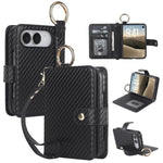 Solid Color Wristband Ring RFID Leather Phone Case with Lanyard, For iPhone Duo