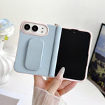 Side Buckle Magnetic Hinge Dopamine Series Phone Case with Holder / Wrist Strap, For iPhone Duo