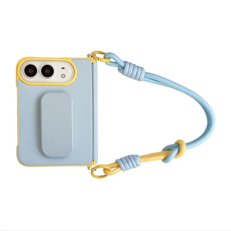 Side Buckle Magnetic Hinge Dopamine Series Phone Case with Holder / Wrist Strap, For iPhone Duo