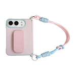 Side Buckle Magnetic Hinge Dopamine Series Phone Case with Holder / Wrist Strap, For iPhone Duo