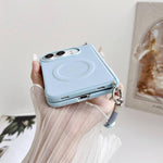 Side Clamp Dual Magnetic Axis Solid Color Leather Texture Phone Case, For iPhone Duo