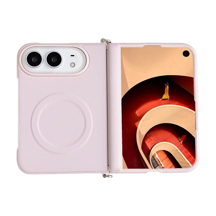 Side Clamp Dual Magnetic Axis Solid Color Leather Texture Phone Case, For iPhone Duo
