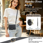 Rhombic Texture Crossbody Multifunctional Leather Phone Case, For iPhone Duo