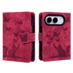 Butterfly Cat Embossing Flip Leather Phone Case, For iPhone Duo