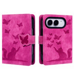 Butterfly Cat Embossing Flip Leather Phone Case, For iPhone Duo