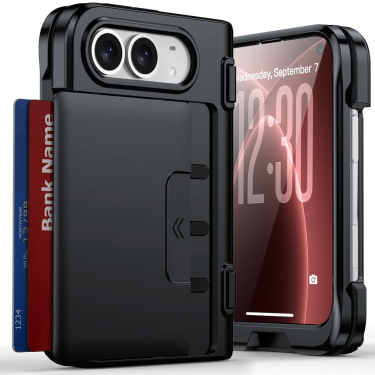 Sliding Card Slot Hinge Integrated Film Phone Case, For iPhone Duo