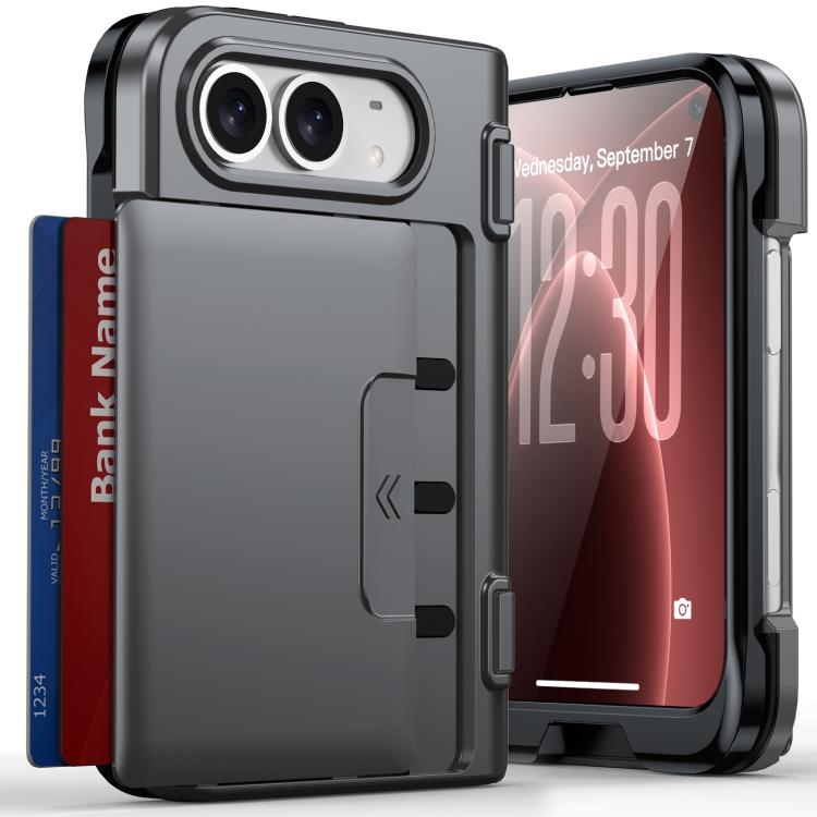 Sliding Card Slot Hinge Integrated Film Phone Case, For iPhone Duo