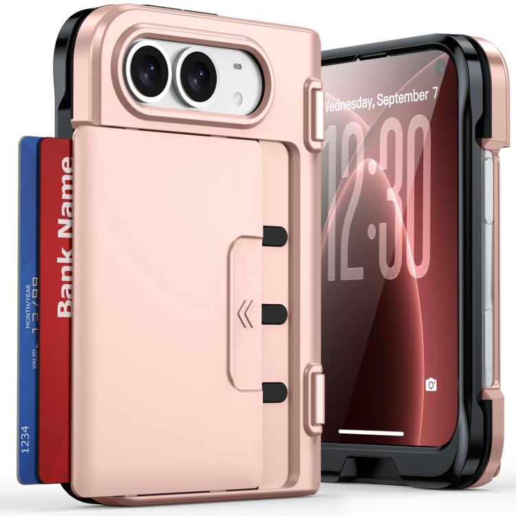 Sliding Card Slot Hinge Integrated Film Phone Case, For iPhone Duo