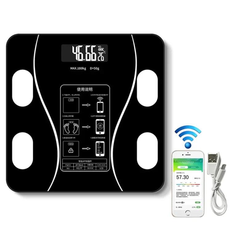 家庭用スマート体脂肪電子体重計 USB充電式 USB充電式