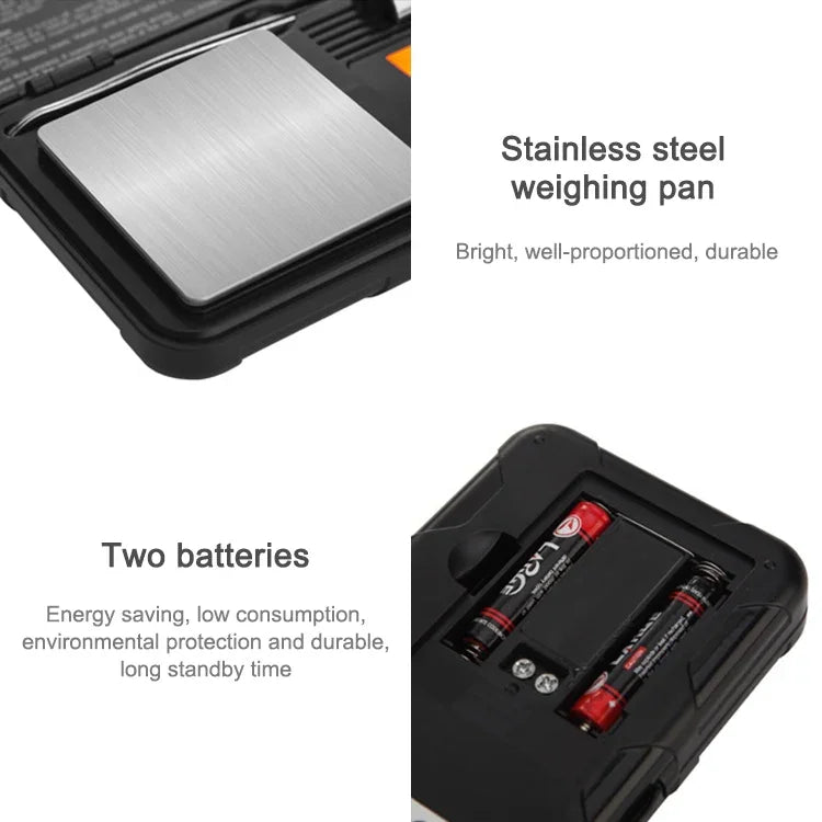 200g/0.01g 高精度携帯用ジュエリースケール ミニ電子スケール 精密カラット電子スケール、200g/0.01g