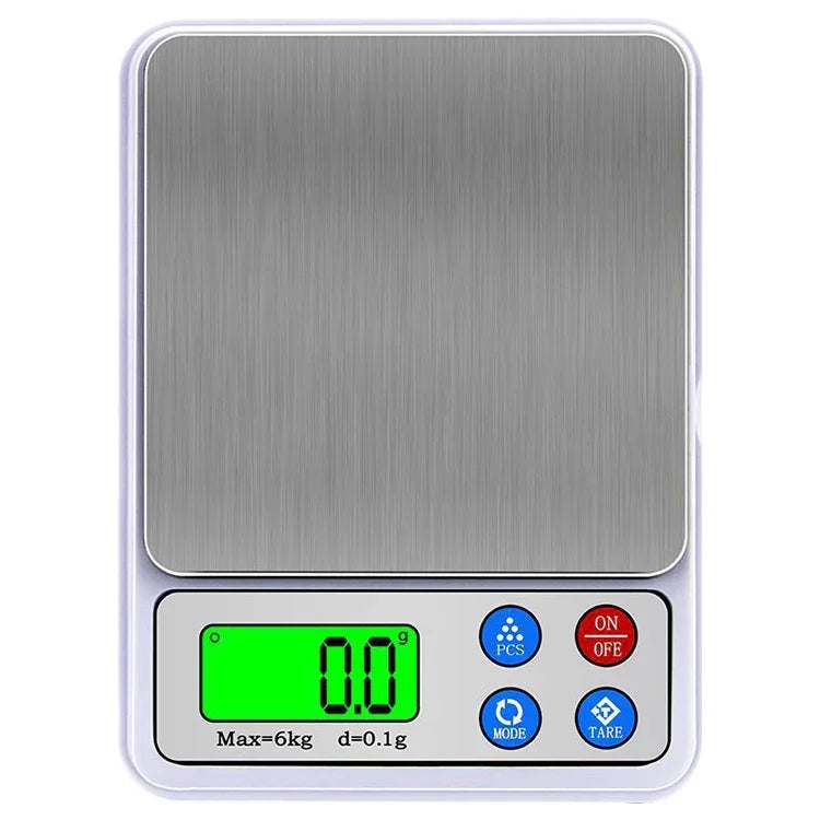 MH-555 6Kg x 0.1g 高精度 デジタル電子 ポータブル キッチンスケール バランス装置 2.2インチLCD画面付き、6000g/0.1g