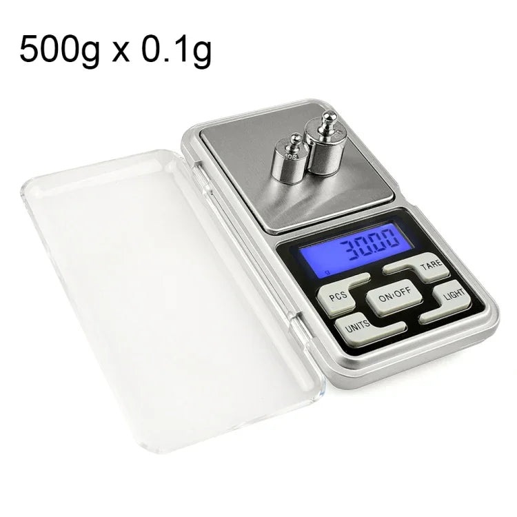 MH-100 500g x 0.1g 高精度デジタル電子ポータブルミニポケットスケール 携帯電話用計量スケール バランス装置 1.6インチLCDスクリーン付き、500g/0.1g