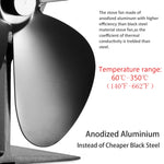 YL-106 5-Blade High Temperature Aluminum Heat Powered Fireplace Stove Fan, YL-106 (Black), YL-106 (Bronze), YL-106 (Grey), YL-106 (Gold), YL-106 (Rose Red), YL-106 (Silver), YL-106 (White)