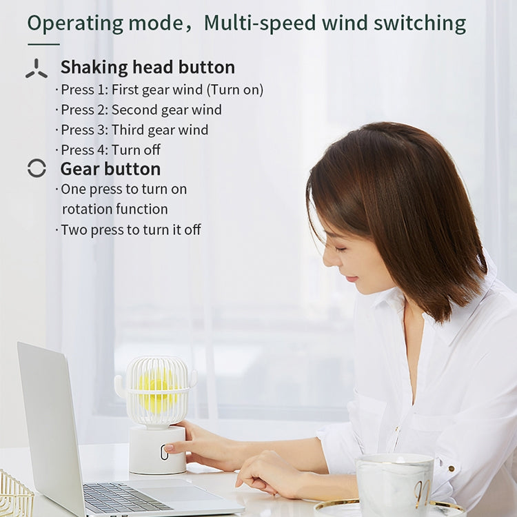 F6 サボテン型ポータブルミニファン USB首振りハンドヘルドデスク電気ファン
