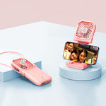 F30 電気めっき ハンドヘルドファン ポータブルデスクトップ 折りたたみ 静音 USB ネックハンギングファン アップグレード版, F30（ピンク）, F30（グリーン）, F30（ブルー）, F30（ホワイト）