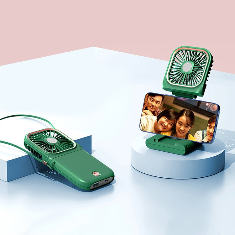 F30 電気めっき ハンドヘルドファン ポータブルデスクトップ 折りたたみ 静音 USB ネックハンギングファン アップグレード版, F30（ピンク）, F30（グリーン）, F30（ブルー）, F30（ホワイト）