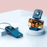 F30 電気めっき ハンドヘルドファン ポータブルデスクトップ 折りたたみ 静音 USB ネックハンギングファン アップグレード版, F30（ピンク）, F30（グリーン）, F30（ブルー）, F30（ホワイト）