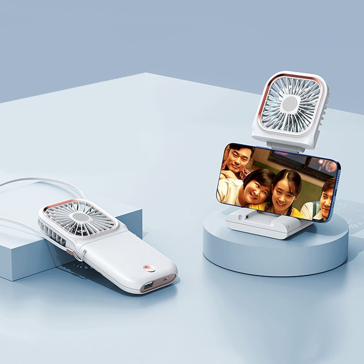 F30 電気めっき ハンドヘルドファン ポータブルデスクトップ 折りたたみ 静音 USB ネックハンギングファン アップグレード版, F30（ピンク）, F30（グリーン）, F30（ブルー）, F30（ホワイト）