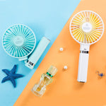 S2 ポータブル折りたたみ式ハンドヘルド電動ファン、3段階速度調節＆ナイトライト付き