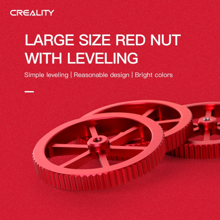 Creality メタルレッド手締めレベリングナット Ender-3 / Ender-3 Pro / Ender-3 V2 / CR-10 Pro V2 3Dプリンター用