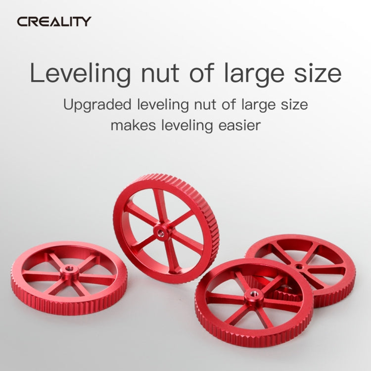 Creality メタルレッド手締めレベリングナット Ender-3 / Ender-3 Pro / Ender-3 V2 / CR-10 Pro V2 3Dプリンター用
