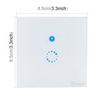 Sonoff タッチ 86mm 1ギャング強化ガラスパネル壁スイッチ スマートホームライトタッチスイッチ、AlexaおよびGoogle Home対応、AC 90V-250V 400W 2A、86mm
