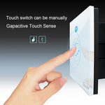 Sonoff タッチ 86mm 1ギャング強化ガラスパネル壁スイッチ スマートホームライトタッチスイッチ、AlexaおよびGoogle Home対応、AC 90V-250V 400W 2A、86mm
