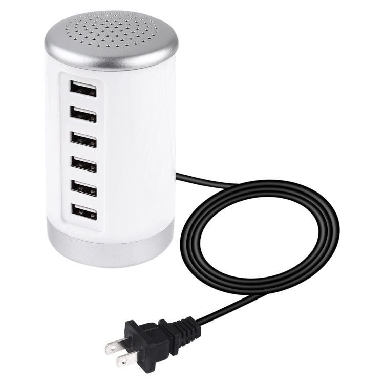 XLD4 30W 6ポートUSB充電ステーション 電源アダプター AC100-240V、米国プラグ