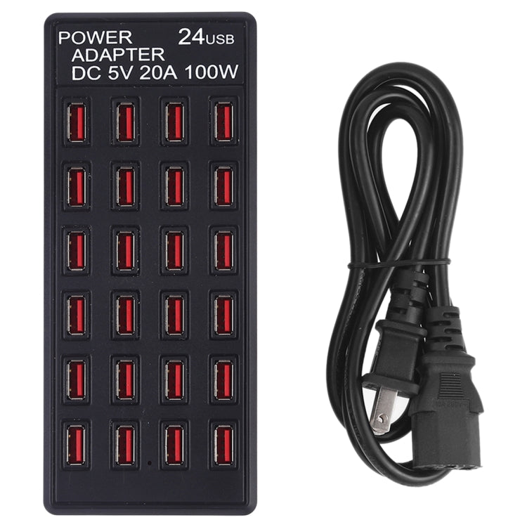 100W 24ポートUSB急速充電ステーション スマート充電器 LEDインジケーター付き AC 100-240V、米国プラグ、100W 24ポートUSB米国プラグ