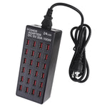 100W 24ポートUSB急速充電ステーション スマート充電器 LEDインジケーター付き AC 100-240V、米国プラグ、100W 24ポートUSB米国プラグ