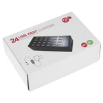 100W 24ポートUSB急速充電ステーション スマート充電器 LEDインジケーター付き AC 100-240V、米国プラグ、100W 24ポートUSB米国プラグ